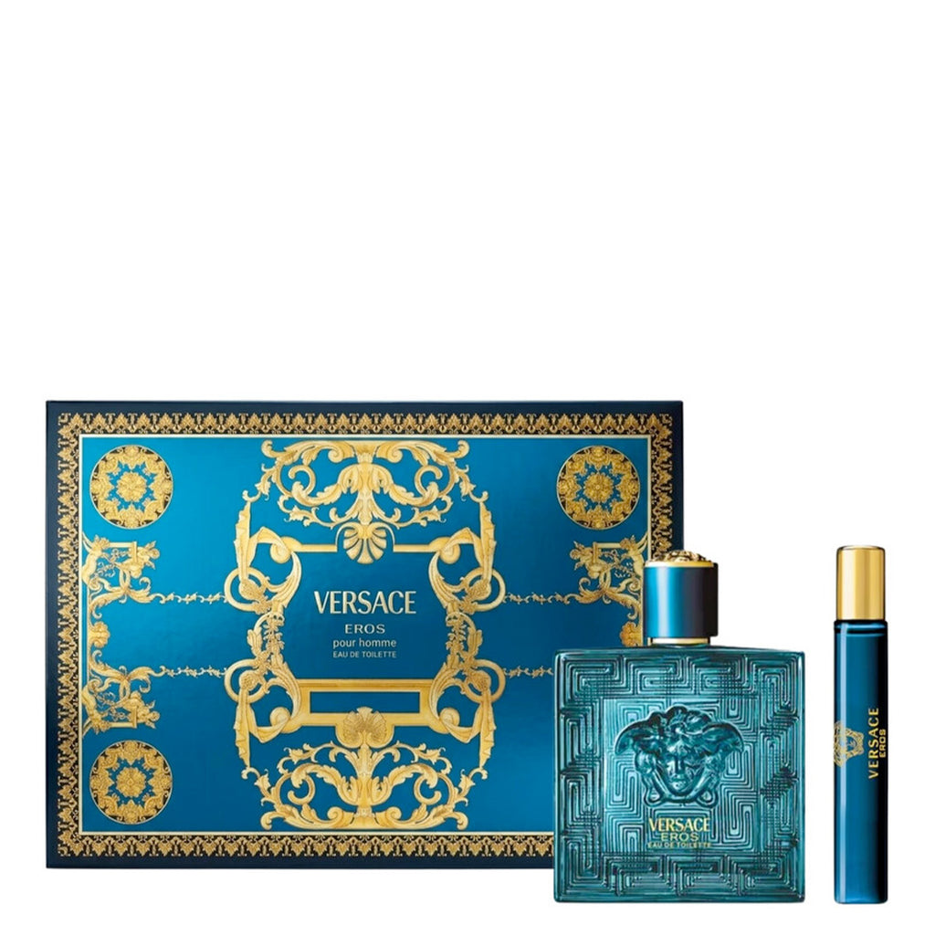VERSACE Eros Eau De Toilette + Travel Spray + Pochette Set 