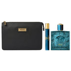VERSACE Eros Eau De Toilette + Travel Spray + Pochette Set -2