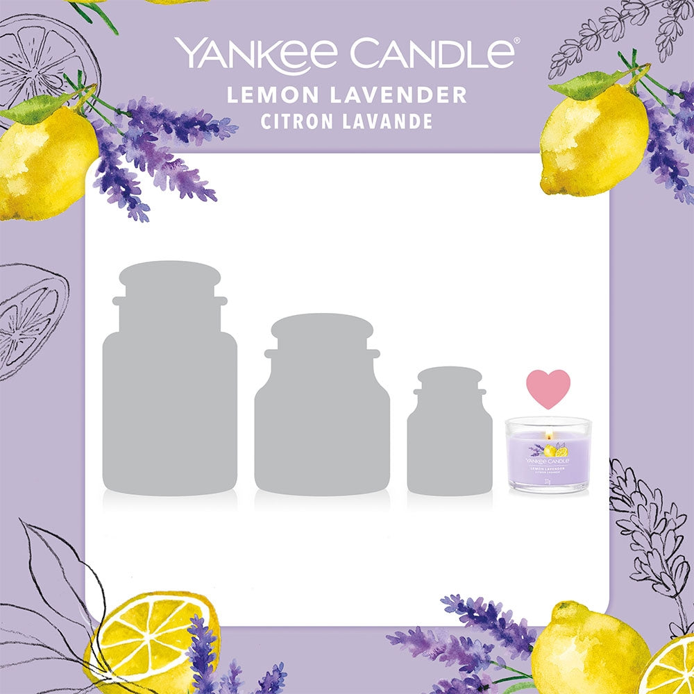 Yankee Candle Confezione 3 Candele Votive in Vetro Lemon Lavender-3
