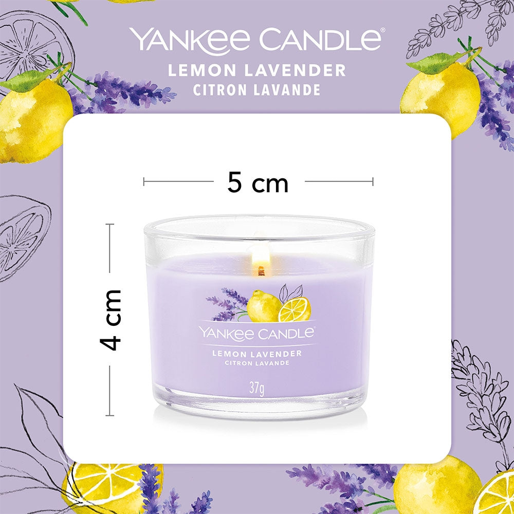 Yankee Candle Confezione 3 Candele Votive in Vetro Lemon Lavender-4