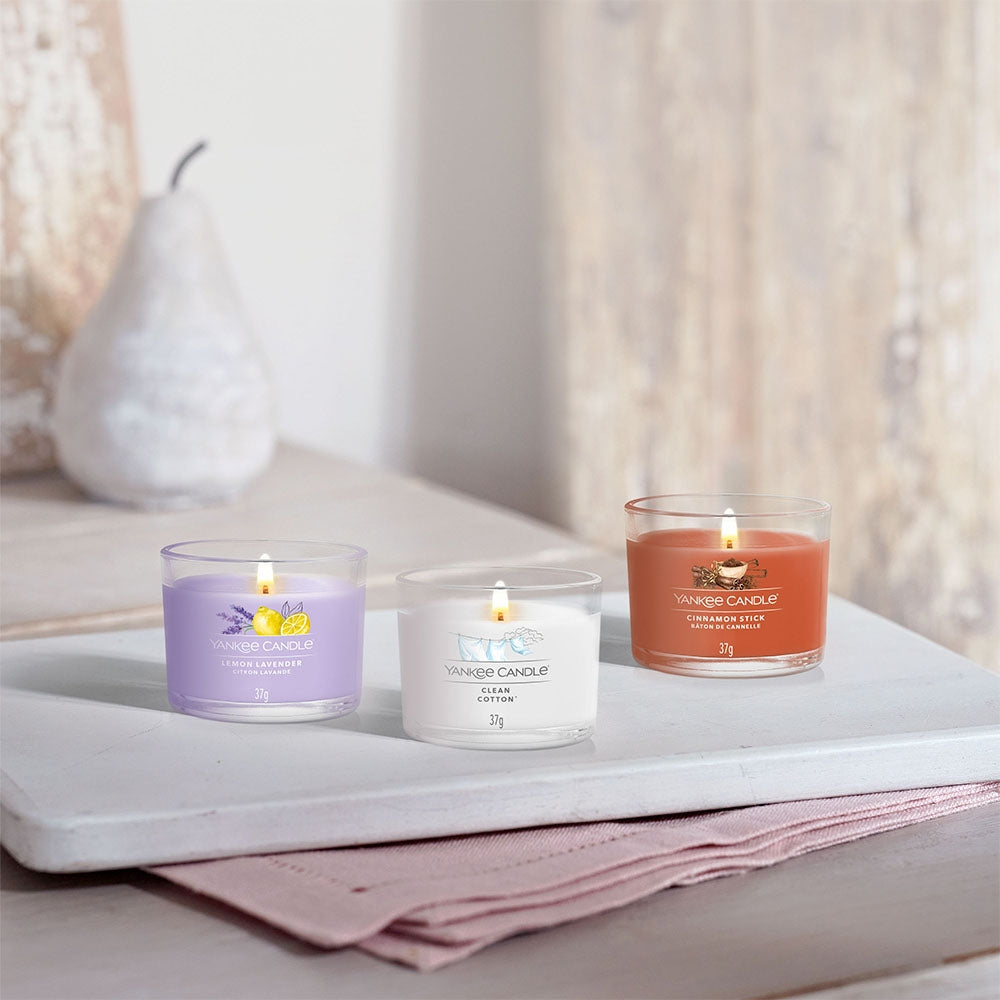 Yankee Candle Confezione 3 Candele Votive in Vetro Lemon Lavender-5