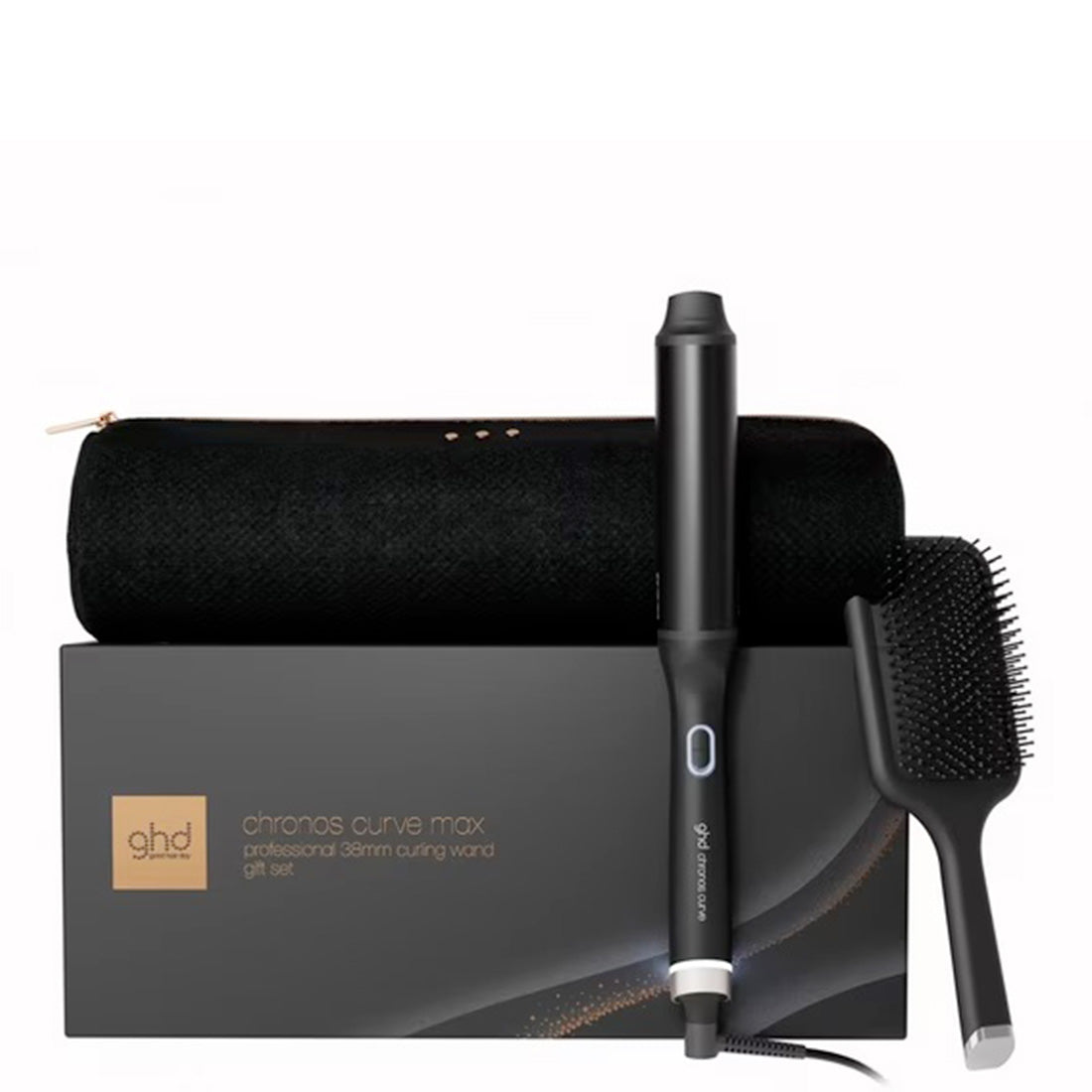 ghd Chronos Max Wand + Paddle Brush Black + Bag Set 