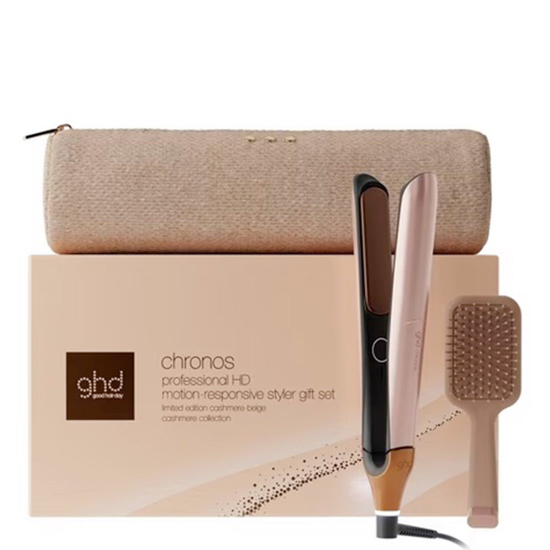 ghd Chronos Piastra + Paddle Brush Cashmere + Bag Set 