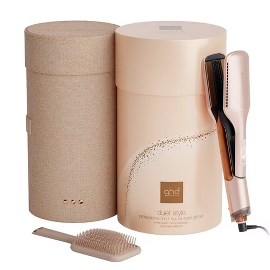 ghd Duet + Paddle Brush Cashmere + Bag Set 