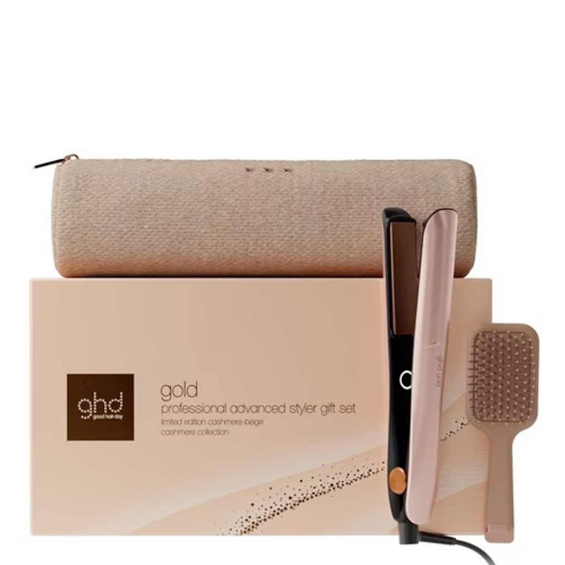ghd Gold Piastra + Paddle Brush Cashmere + Bag Set 